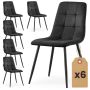 Dining chairs NERO, 6 pcs, black, 45.5 × 87 × 43.5 cm