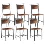 Обеденные стулья VEVOR DA270, 6 шт, чёрные/коричневые, 48 × 86,5 × 38 см