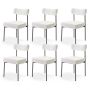 Dining chairs VEVOR HC2025, 6 pcs, white, 54.5 × 79.5 × 50 cm