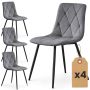 Dining chair set MILO, 4 pcs, gray/black, 45.5 × 87 × 43.5 cm