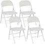 Dining chair set, 4 pcs, White, 45 × 78 × 46 cm