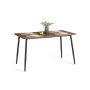 Valgomojo stalas VASAGLE KDT100K02, 4–6 žmonėms, Ruda/juoda, 140 × 75 × 75 cm