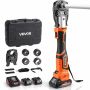 Pipe pressing tool set VEVOR MP-1930, 4 jaws, 2 batteries, 120 × 80 × 400 mm