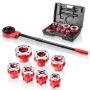 Pipe threading kit VEVOR KT1107N, 7 bits, 3/8-2 inch NPT, 52 × 14 × 38 cm