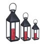 Vėjo žibintai Relaxdays 10034256.0, 3 vnt, Juodi, 15 × 35 cm