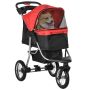 Dog stroller PawHut 109.5x54.5x106.5cm., red/black