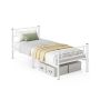 Viengulė lova VASAGLE RMB061W01, 90 × 190 cm, Balta, 208 × 86,4 × 91,8 cm
