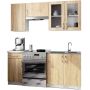 Кухонный мебельный комплект LIMA, 7 дверей, 1 ящик, бело-коричневый