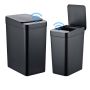 Virtuvės šiukšliadėžių rinkinys Relaxdays, 2 vnt., 9 l ir 15 l, Juoda