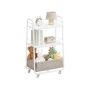 Virtuvinis vežimėlis VASAGLE LILEA LRC001WB01, 3 pakopų, Balta/ruda, 43 × 81 × 30 cm