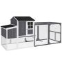 Chicken coop PawHut 236.5x91x114cm., white/dark gray