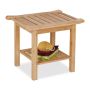 Vonios suolas Relaxdays 10046334.0, Su rankenomis ir lentyna, 55 × 45 × 40,5 cm