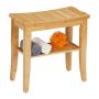 Табуретка для ванной Relaxdays 10046350.0, с полкой, 48 × 45,5 × 25 см