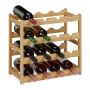 Vyno stovas Relaxdays 10047489.0, 16 butelių, 45 × 42,5 × 23,5 cm
