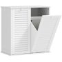 Bathroom cabinet with laundry box Homcom 70x38x73cm., white