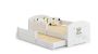 Children's double bed Luk with mattress and safety barrier 164x85x63 / 145x80x15cm, teddy bear