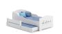 Children's double bed Michas with mattress and safety barrier 164x85x63 / 145x80x15cm, dinosaur