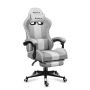 Gaming chair Huzaro Force 4.7 White Mesh, With folding legrest, 81 × 29 × 54 cm