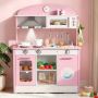 Игровая кухня VEVOR TZ-KT003, 3–8 лет, Розовая, 85 × 42 × 17 см