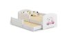 Children's double bed Luk with mattress and safety barrier 164x85x63 / 145x80x15cm, kitten