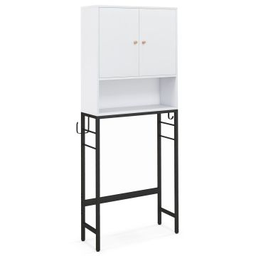 Шкаф для ванной 63x23x165,5см, бело-черный