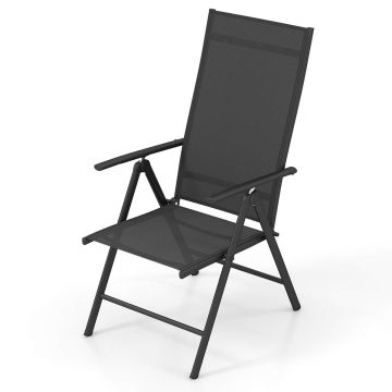 Sulankstoma sodo kėdė 75,5x52x82cm., juodos spalvos
