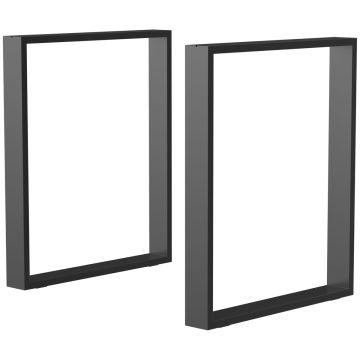 Rinkinys iš 2 stalo kojų Homcom 60x8x72cm., juodos spalvos