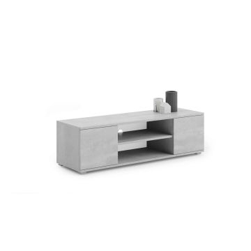 Betono dizaino tv staliukas Focus RTV 155x37x40 cm, pilkos spalvos