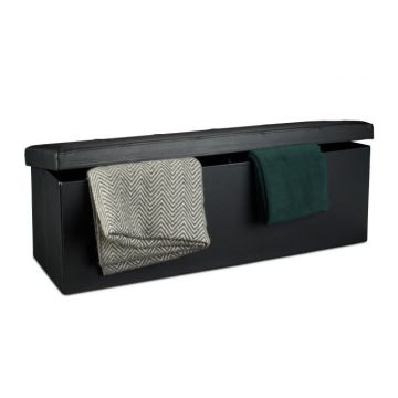 Sulankstomas suoliukas 38x114x38cm., juodos spalvos