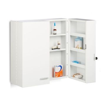 Medicininė spintelė 53x53x20cm., baltos/sidabrinės spalvos