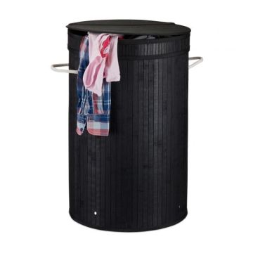 Корзина для белья 63x40 см, 65 л, черно-белая