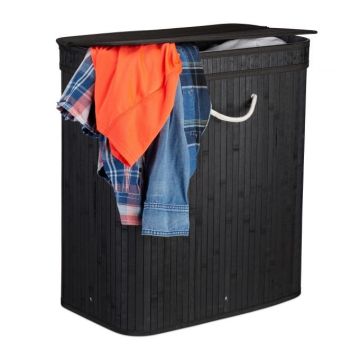 Корзина для белья 63x55x35см, 95л, черно-белая