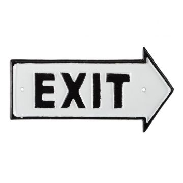 Lentelė "EXIT" 9,5x18,5x0,5cm., juodos/baltos spalvos