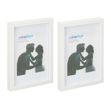 Rinkinys iš 2 nuotraukų rėmelių 32,5x22,5x3,5cm., baltos spalvos