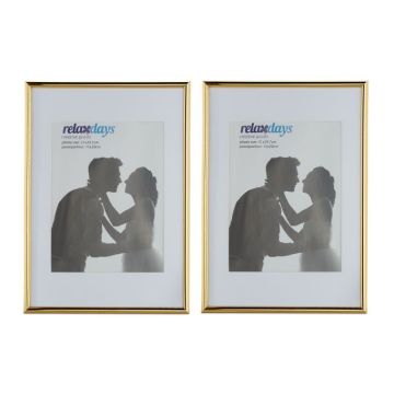 Rinkinys iš 2 nuotraukų rėmelių 31x21x2cm., auksinės/baltos spalvos