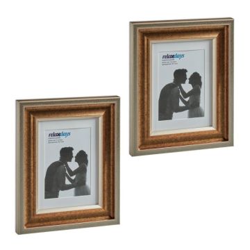 Rinkinys iš 2 nuotraukų rėmelių 25x20x2cm., auksinės spalvos