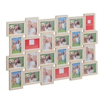 Koliažas 24 nuotraukų 61,5x91x2cm., šviesiai rudos/baltos spalvos