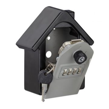 Sieninis seifas "Namas" su mechaniniu užraktu, juodos/pilkos spalvos