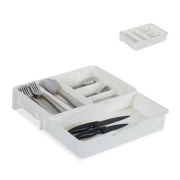 Stalo įrankių padėklas 6x23,5x31,5cm., baltos spalvos