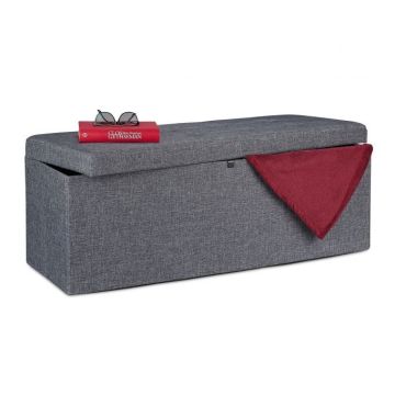 Sulankstomas suolas su pertvara 38,5x110x37,5cm., pilkos spalvos