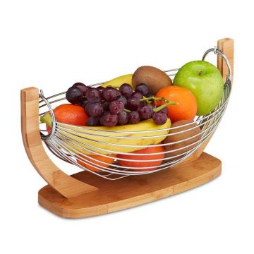 Корзина для фруктов 18,5х38х23см., цвет серебра.