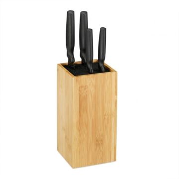 Подставка для ножей 24x12x12 см., светло-коричневая/черная