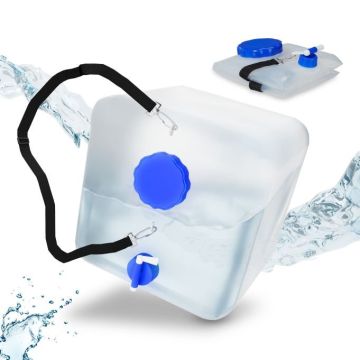 Набор из 2 складных прозрачных канистр для воды с миксером 27x25x30 см, сине-черные
