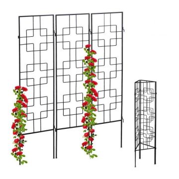 Rinkinys iš 3 sodo grotelių 122x30,5x0,8cm ., juodos spalvos