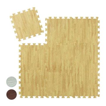 Rinkinys 9 apsauginių grindų kilimėlių 1x31,5x31,5cm., šviesiai rudos spalvos