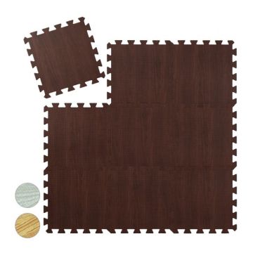 Rinkinys 9 apsauginių grindų kilimėlių 1x31,5x31,5cm., rudos spalvos