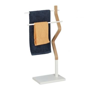 Rankšluosčių stovas 85x43,5x20cm., baltos/šviesiai rudos spalvos