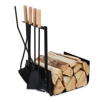 Stovas malkoms 51x46x30cm., juodos/šviesiai rudos spalvos
