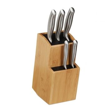 Подставка для ножей 25,5x11,5x18 см., светло-коричневая/черная