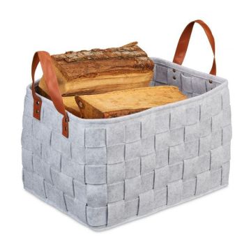Сумка складная с ручками 26х40х30см., серая/коричневая.